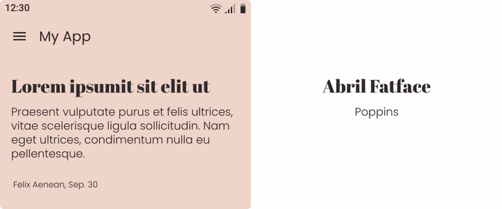 Font pairing example