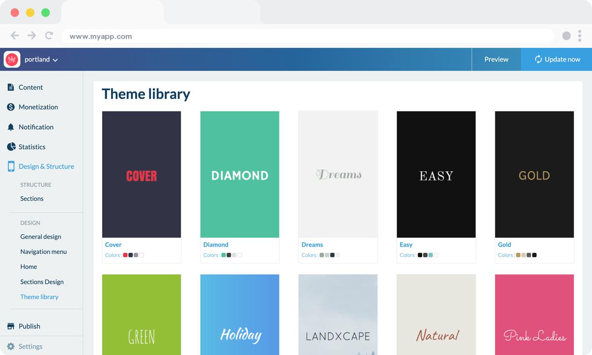 Theme library GoodBarber