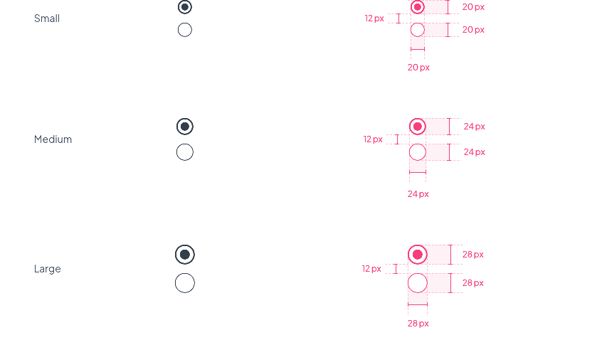 Radio buttons height & width