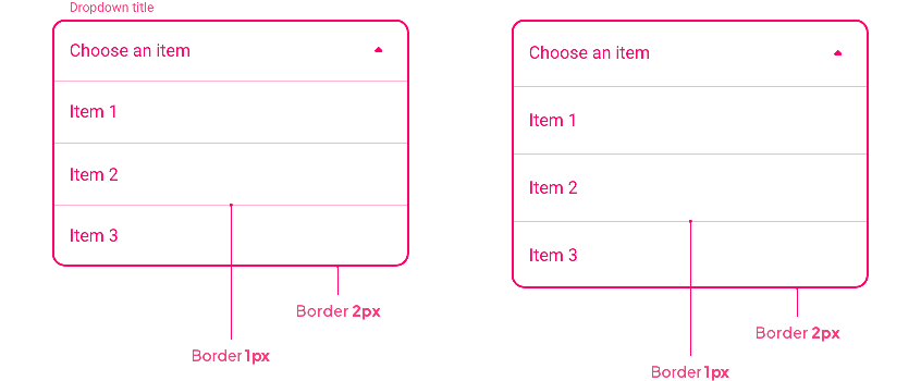 Dropdown focus state in Title-Up and Title-In layout