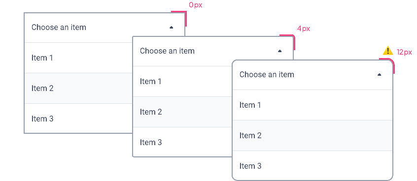 Shape on Dropdown according states